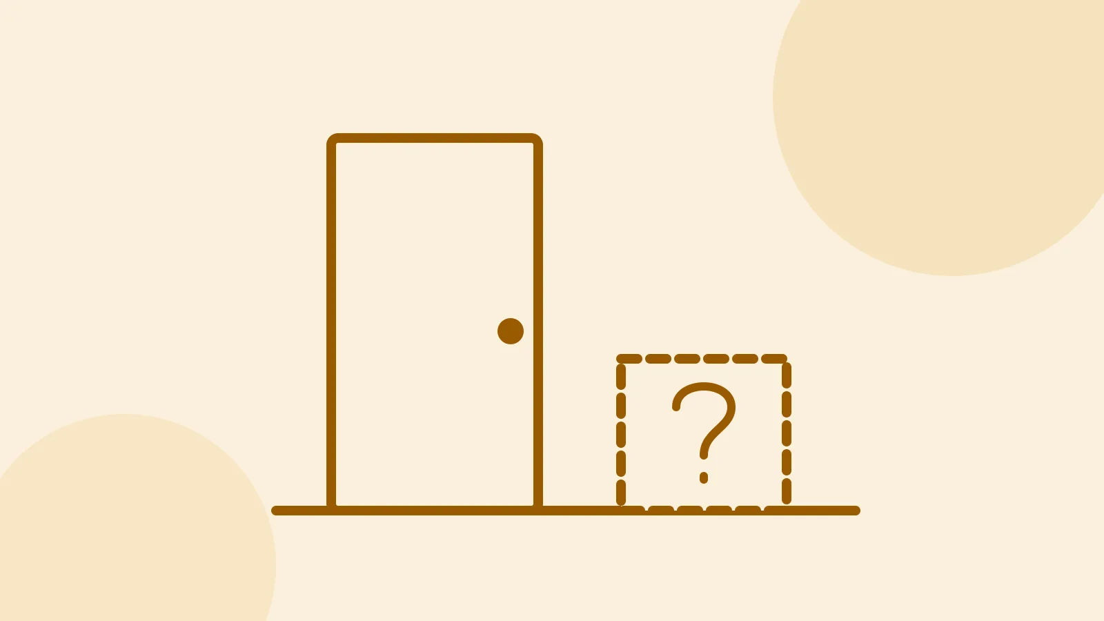 Illustration of a front door with a question mark where a delivery box should be