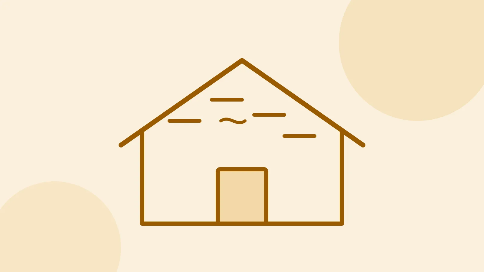 Illustration of a house roof with a few missing and curled shingles
