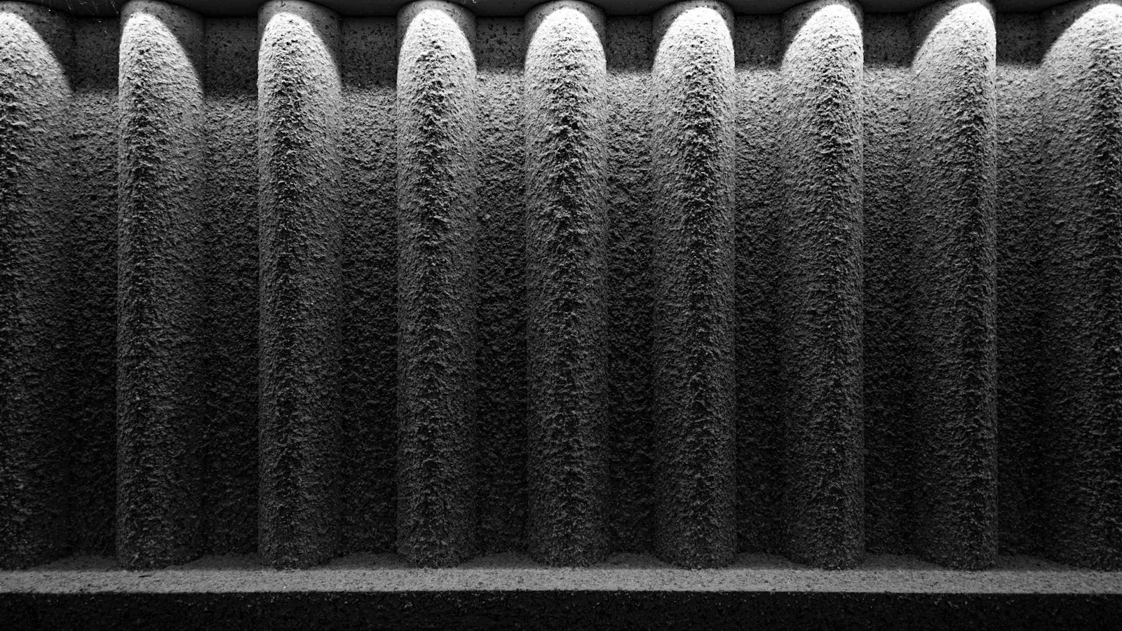 Close-up of a dusty pleated air filter